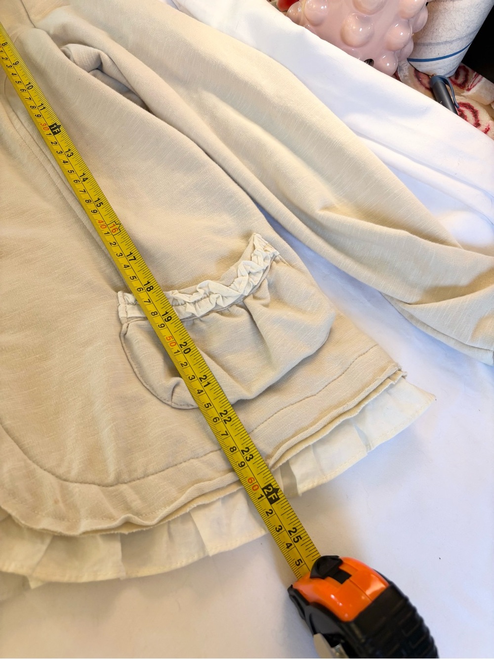 Women’s Cream Ruffle-Trim Jacket - Picture 6 of 9